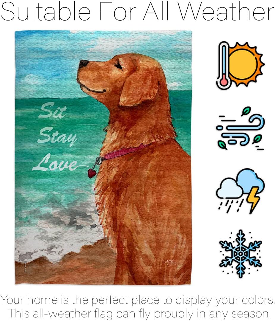 Breeze Decor PT-H-110084-IP Dog Puppy Spoiled Paw Canine Fur Pet Nature Farm Animal Creature Golden Stay Love, Made in USA