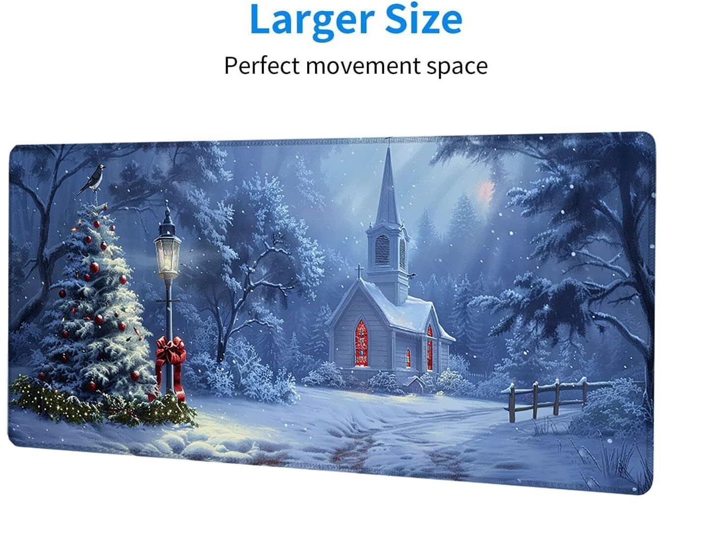 Tappetino Mouse Grigio Tappetino Mouse Grande Inverno Esteso Gaming Mousepad XXL 1500x800x3 mm, Base in Gomma Impermeabile e Antiscivolo Sottomano Scrivania per Gaming, Laptop, Accessori Scrivania 8-H