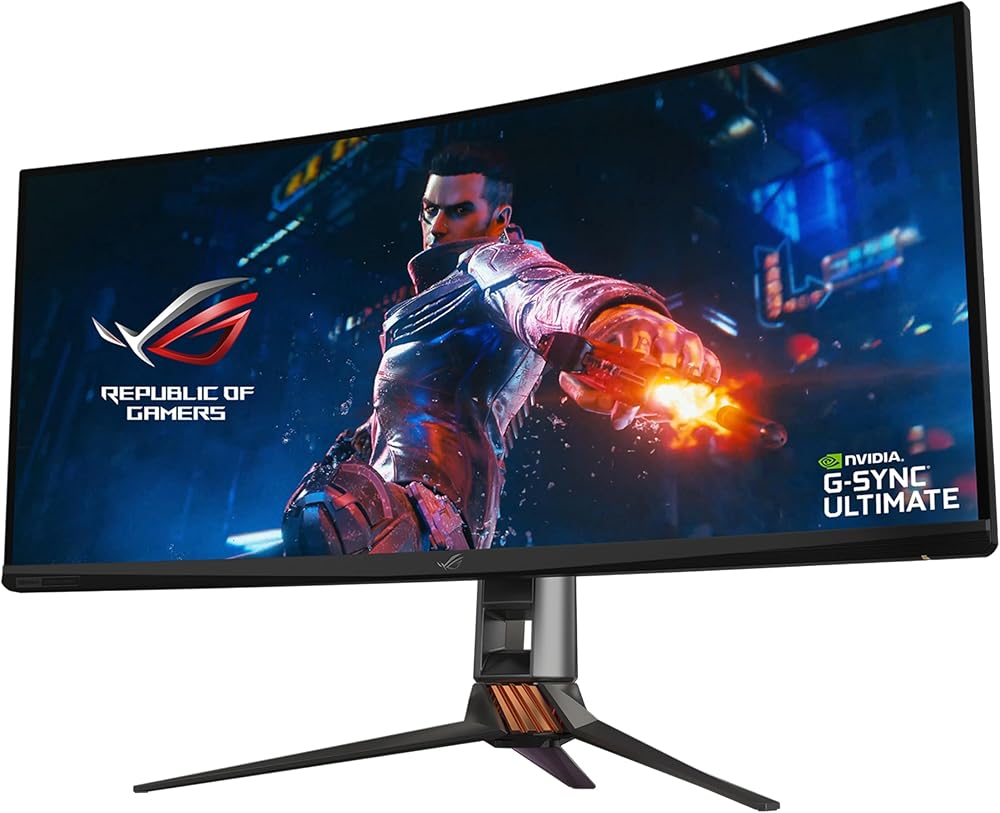 Asus Rog Swift PG35VQ 35” Curved HDR Gaming Monitor 200Hz (3440 X 1440) 2ms G-Sync Ultimate Eye Care DisplayPort HDMI USB Aura Sync HDR10 Display HDR 1000 - View 1