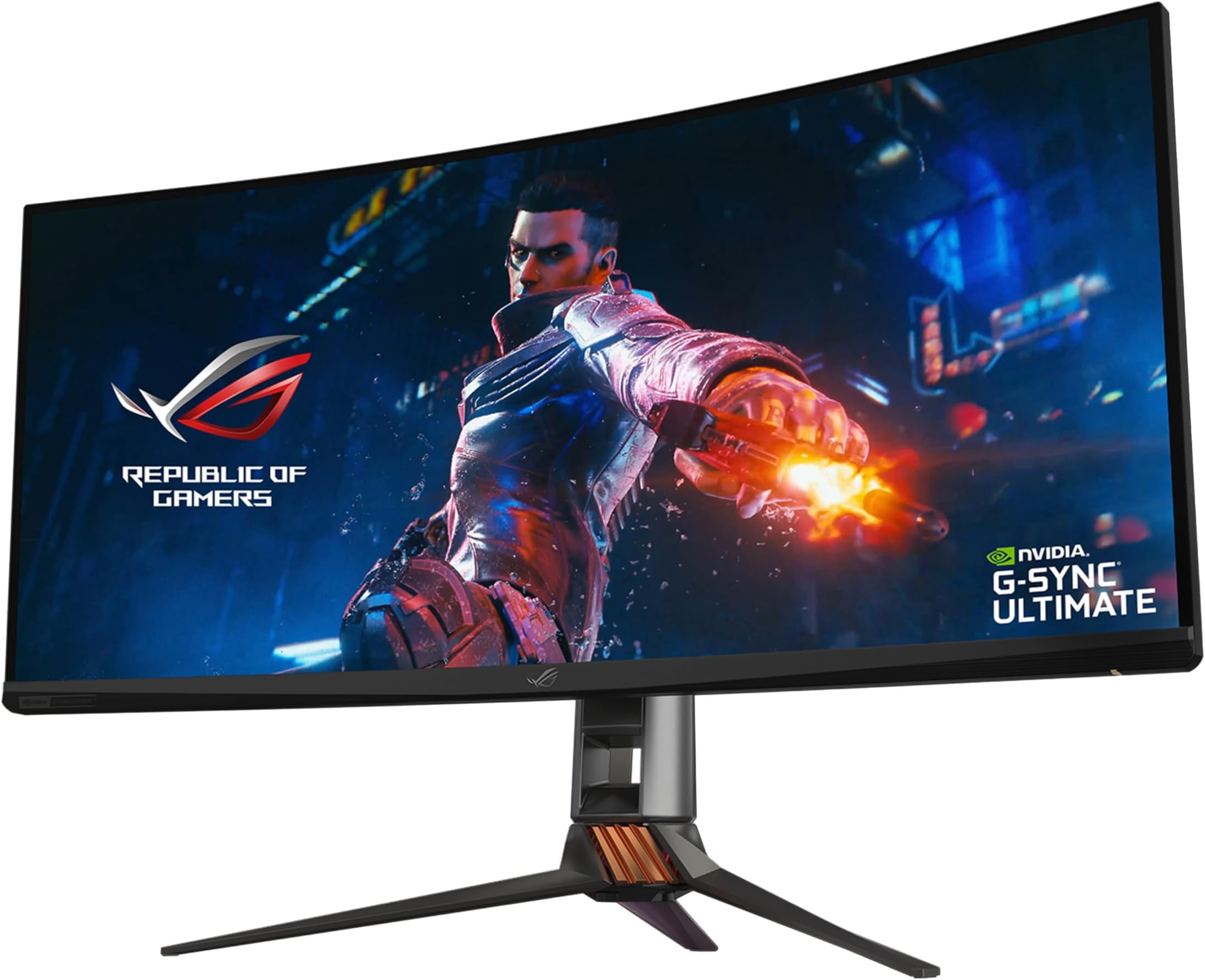 ASUS ROG Swift PG35VQ 35” Curved HDR Gaming Monitor 200Hz (3440 x 1440) 2ms G-SYNC Ultimate Eye Care DisplayPort HDMI USB Aura Sync HDR10 DisplayHDR 1000