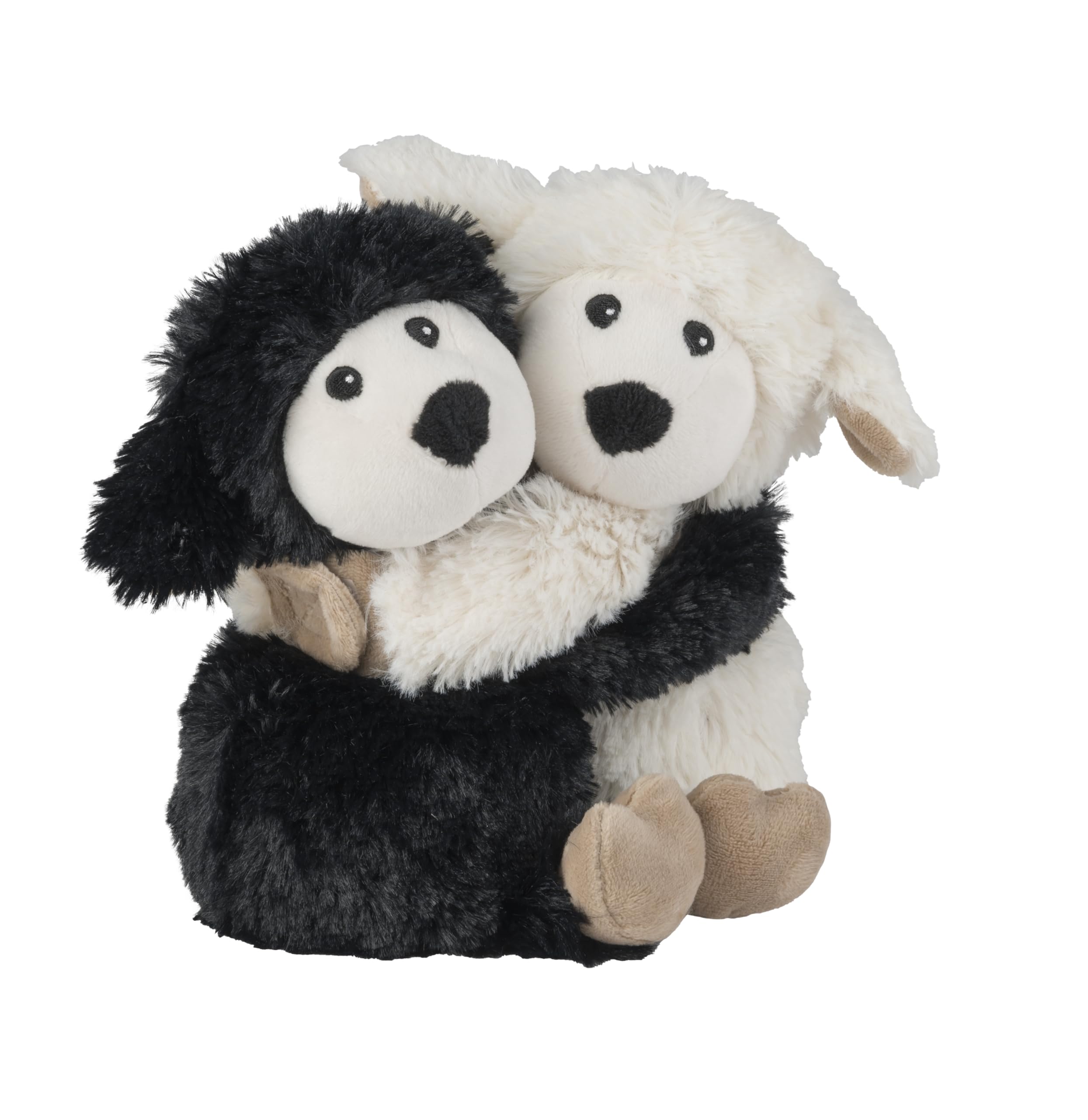 Warmies Peluche a forma di pecora, set da 2 pezzi, nero e bianco