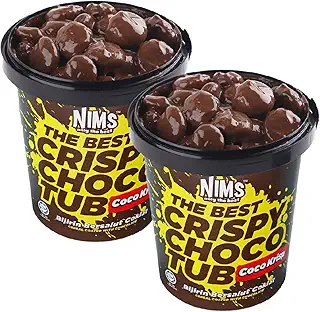 NIMS only the best CRISPY CHOCO TUB -ココクリスプ- チョコシリアル ミルクチョコレート ザクザク食感 濃厚 とろける スナック ASMR ハラール認証 容器入り 海外お菓子 (COCO KRISP,250g×2個セット)