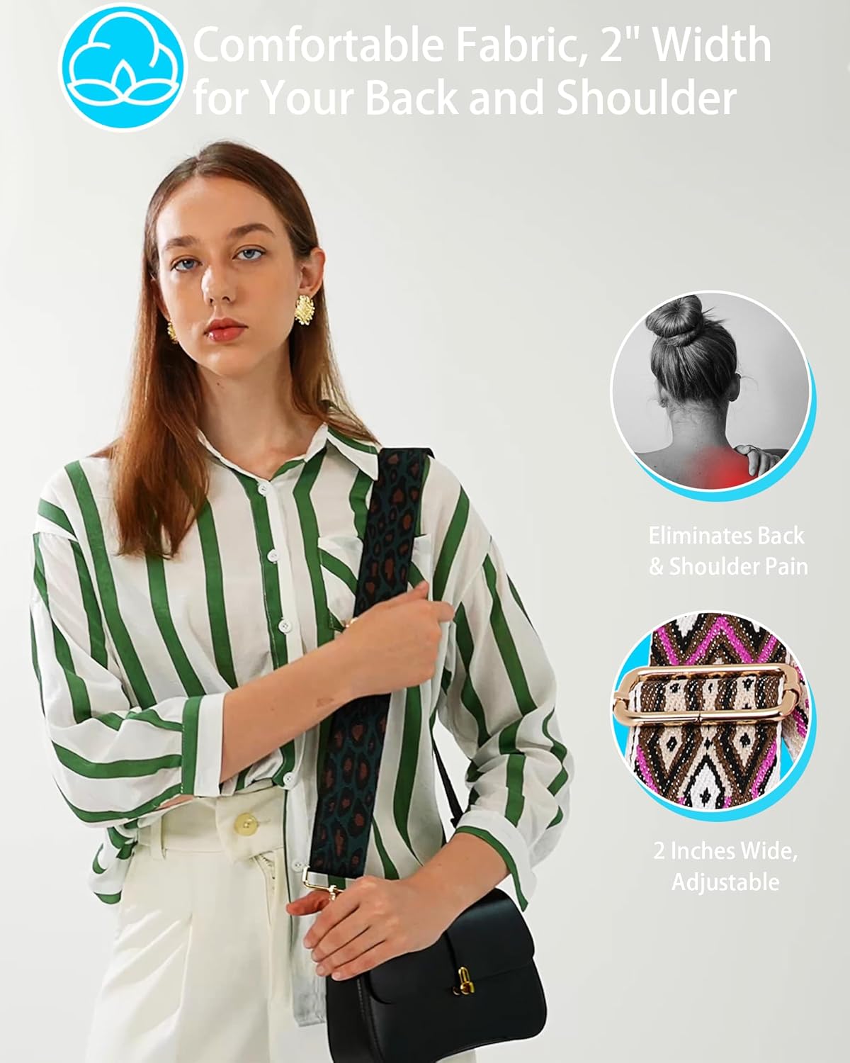 GINJKGO Purse Straps Replacement Crossbody - Adjustable Bag Strap for Purses, Wide Shoulder Strap for Women Guitar Purses - Image 4