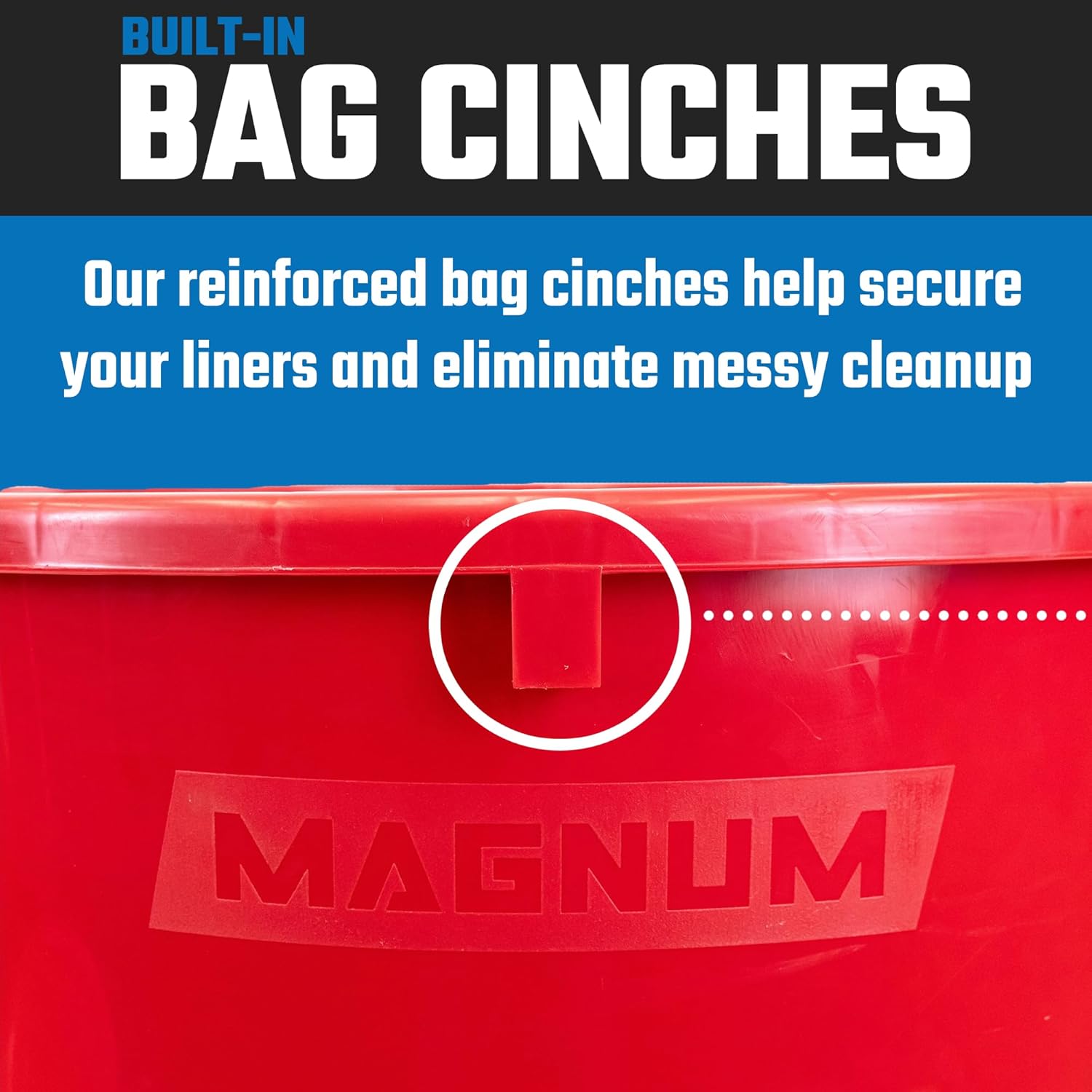 Magnum 32 Gallon Trash Can, High-Vis Red, Construction Grade, Heavy Duty Plastic, Jobsite Ready for Handling and Holding Garbage CMTC-C000-32R03 (3 Pack)