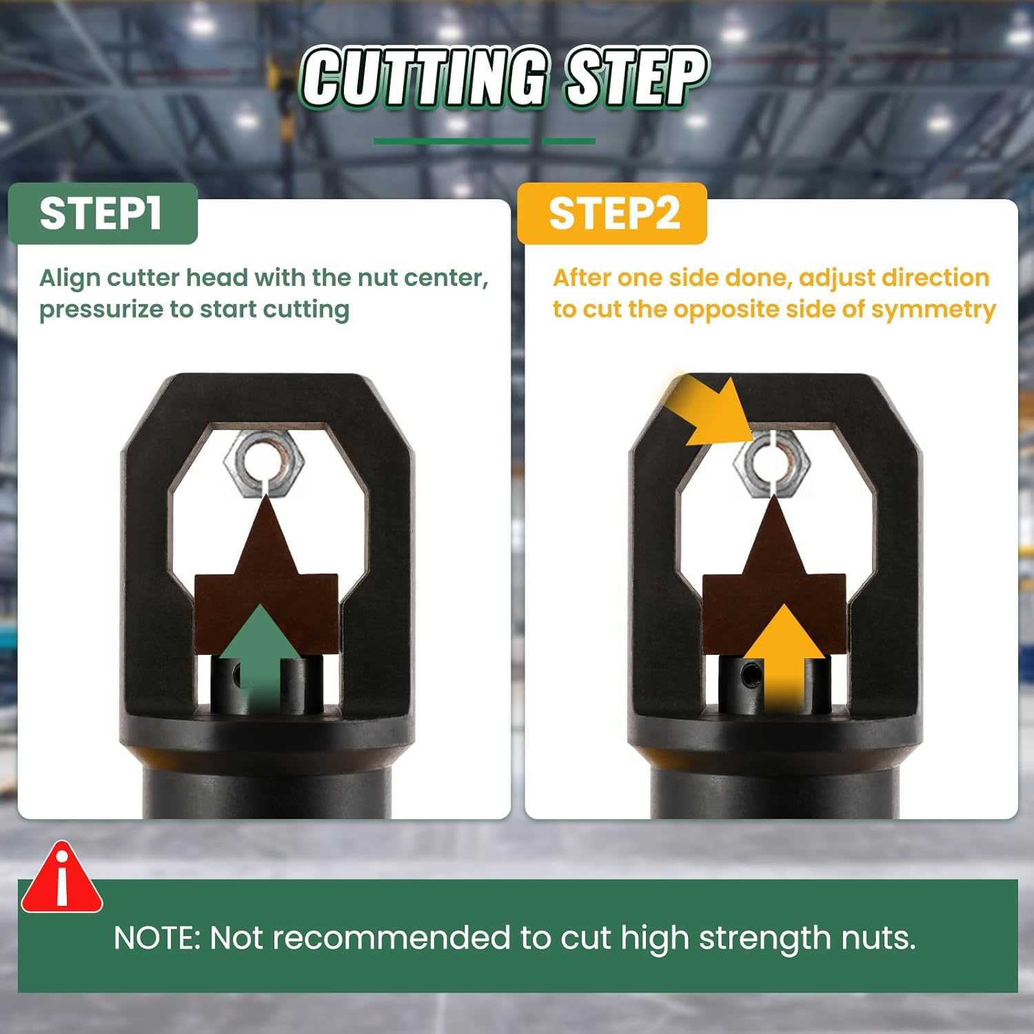 Huanyu Hydraulic Nut Splitter Tool Nut Cutter Heavy Duty Nut Separator Split type for Removing Rusty Broken Damaged Nut (NC-6075)