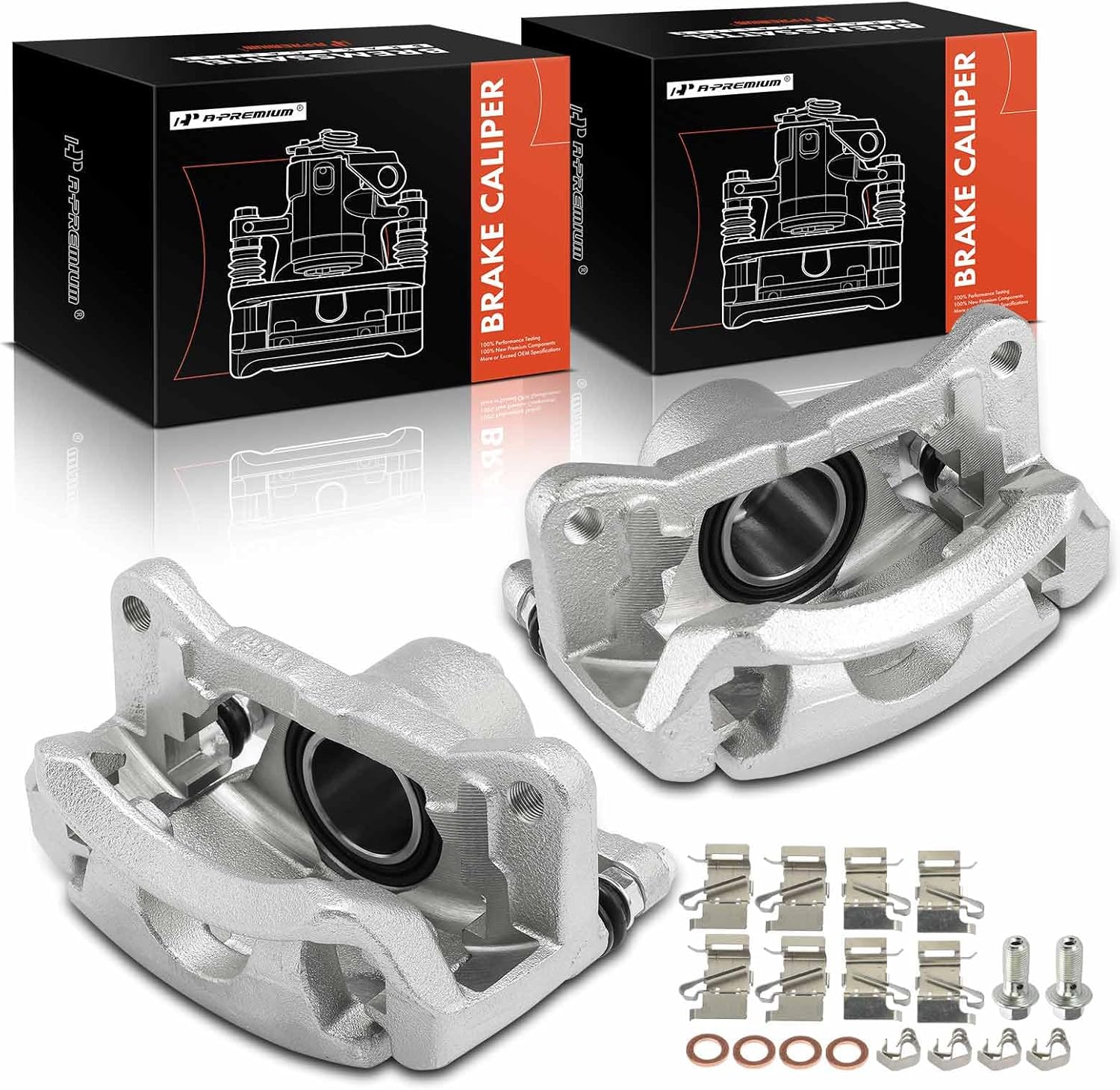 A-Premium Disc Brake Caliper Assembly With Bracket Compatible with Mazda 3/3 Sport 2014 2015 2016, 2.0L - Front Driver and Passenger Side, 2-PC Set