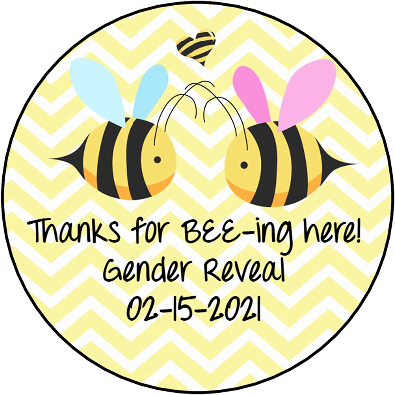 Bumble Bee Stickers - Set of 24 - Bee Baby Shower Sticker, Gender Reveal Stickers