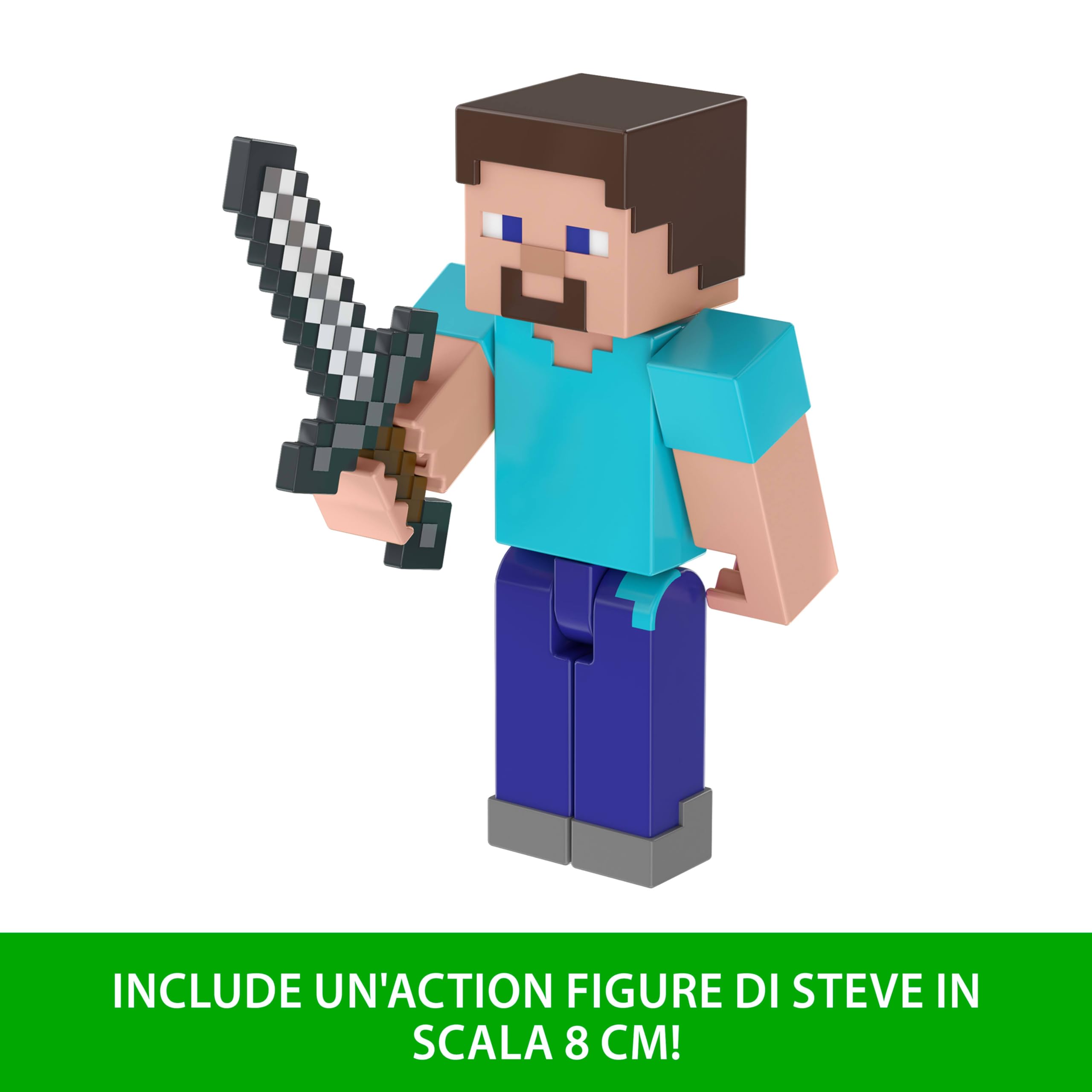 Mattel Minecraft Raid nel Villaggio con 3 action figure e accessori | Il set da collezione in scala da 8,3 cm include Steve, per giocatori di videogiochi e bambini (esclusiva Amazon)