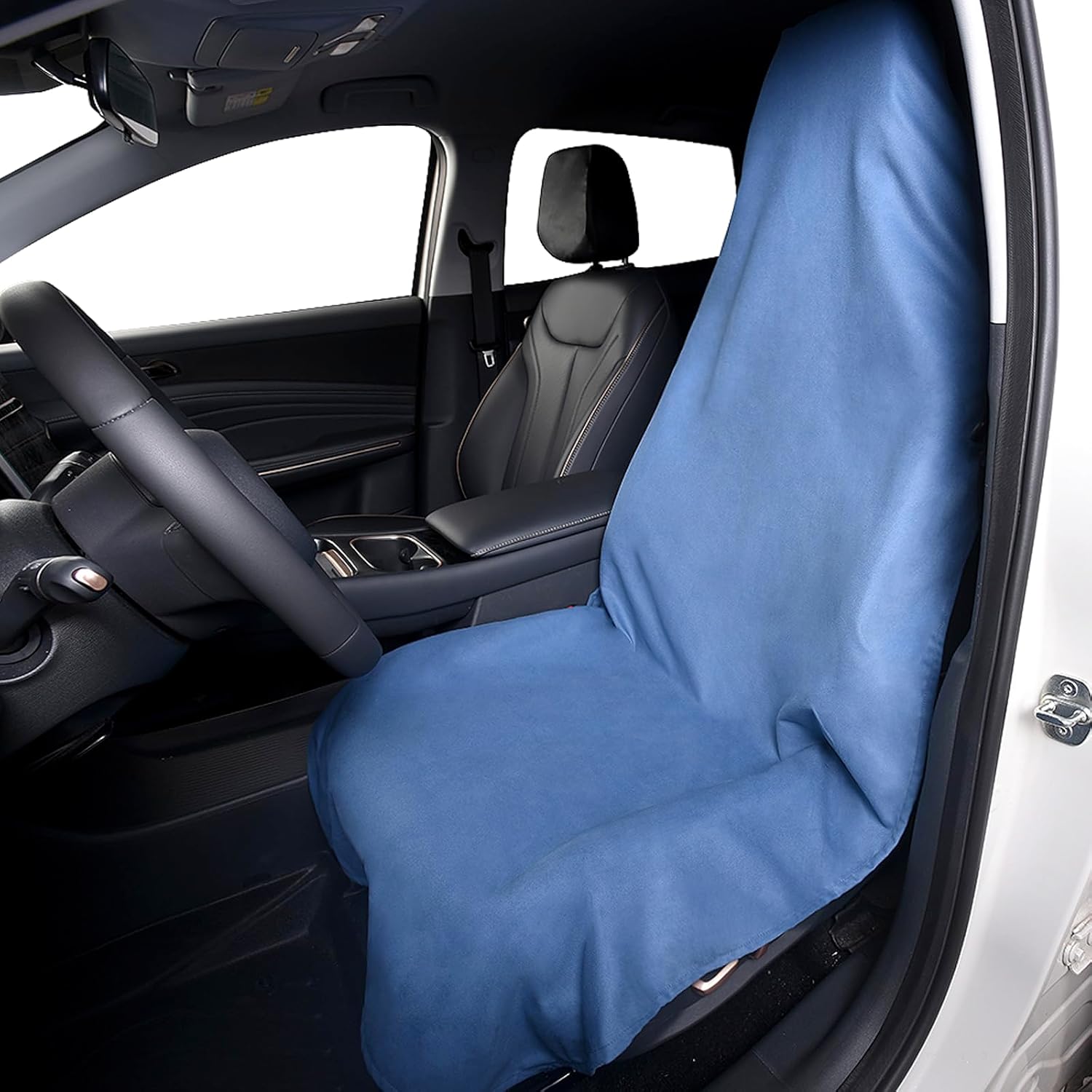 AUTOYOUTH Car Seat Covers Front, Soft Suede Car Seat Protector, Waterproof Sweat-Absorbent Universal Fit for Car SUV Truck - Blue