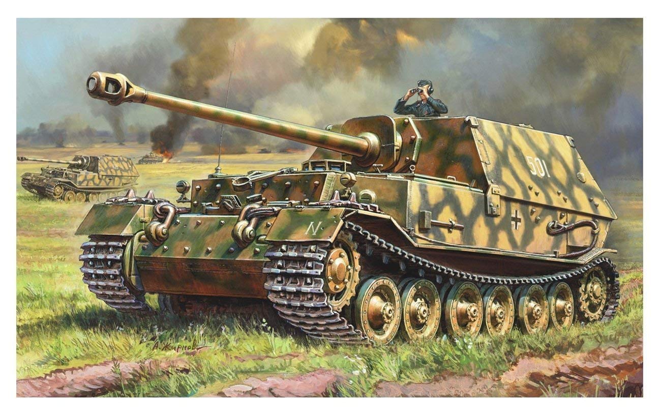 Zvezda 3653 500783653-1:35 SD. Kfz.184 Ferdinand Tiger, modellino di Costruzione, modellismo, Hobby, Fai da Te, in plastica, Non Verniciato.