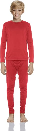 Rocky Thermal Underwear for Boys Cotton Knit Thermals Kids Base Layer Long John Pajamas Set