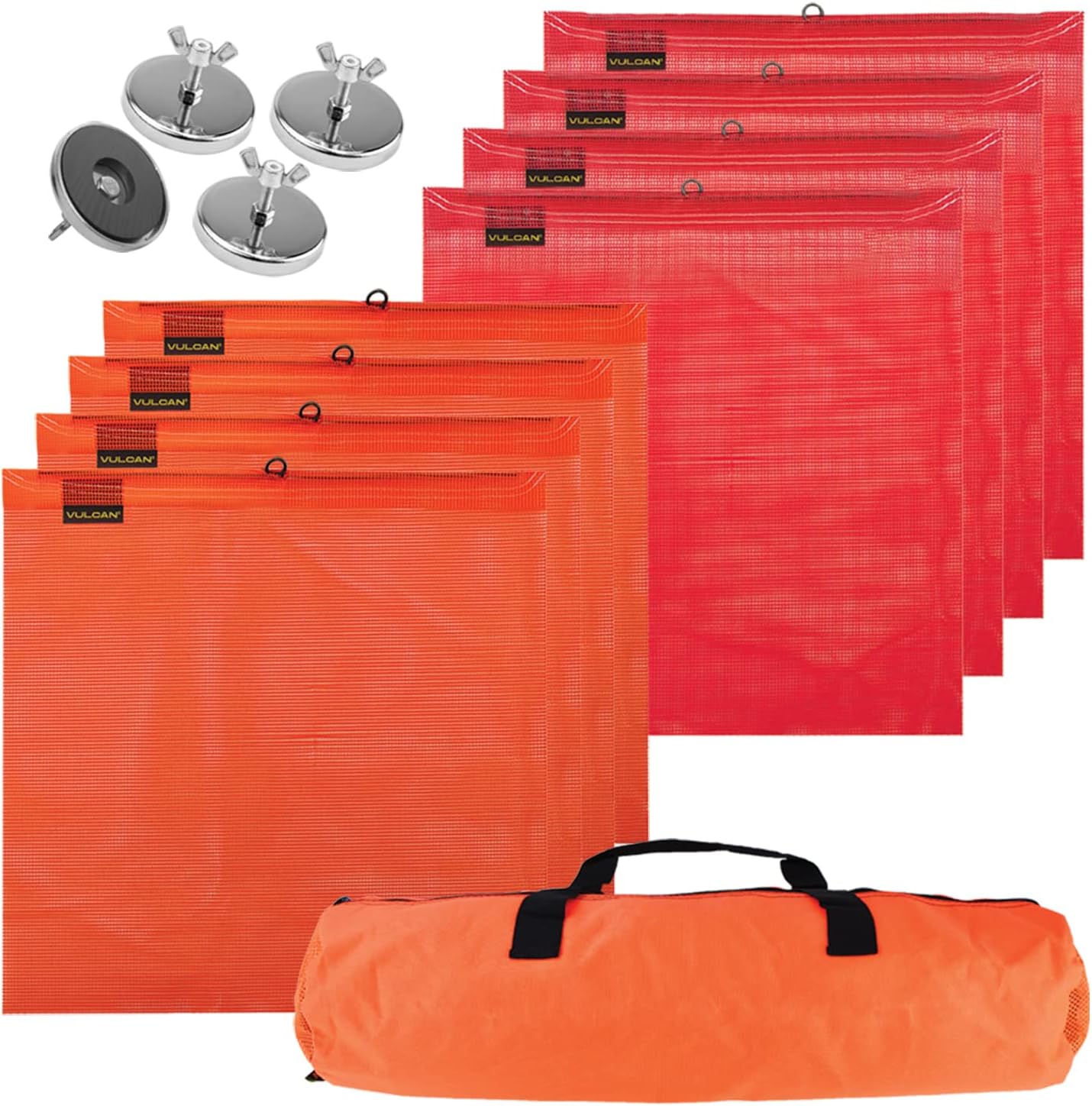 VULCAN Heavy Duty Magnet Kit with Wire Loop Flags - Includes Vented Storage Bag