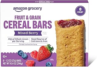 Amazon Grocery, Mixed Berry Fruit & Grain Cereal Bar, 1.3 Oz, 8 Ct (Previously Happy Belly, Packaging May Vary)