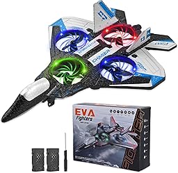Cepolawa Ferngesteuertes Flugzeug, 3 Geschwindigkeitsstufen, RC Flugzeug, 360 ° Rotationen und Fässer, ausgestattet mit LED-Nachtlicht und 2 wiederaufladbaren Batterien, ideal für Anfänger und Kinder