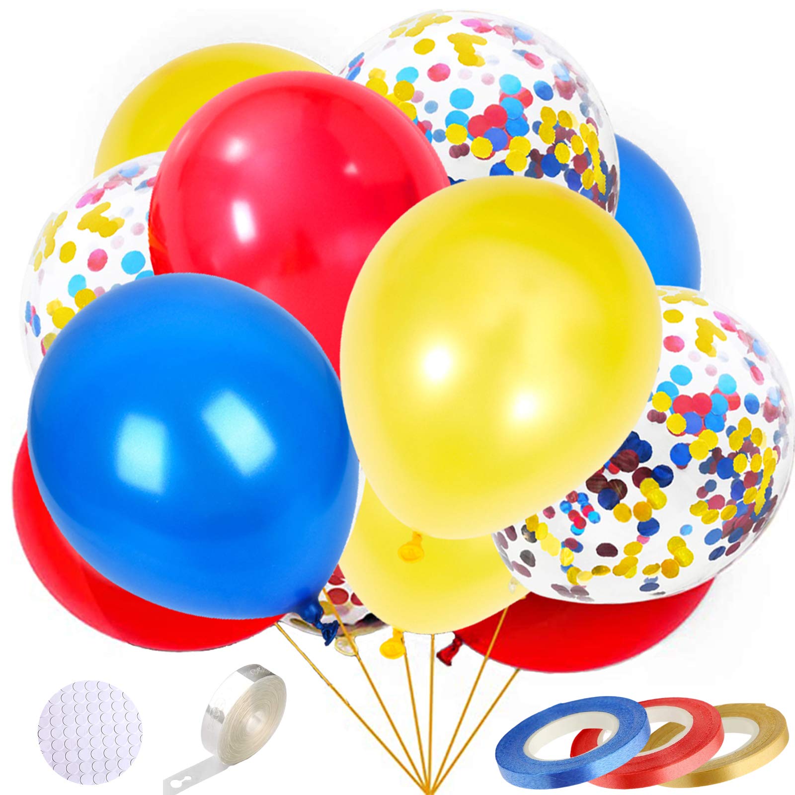 Buy LUDEOU Blue Yellow Balloon Arch Kit, Blue Yellow Latex Balloons Red