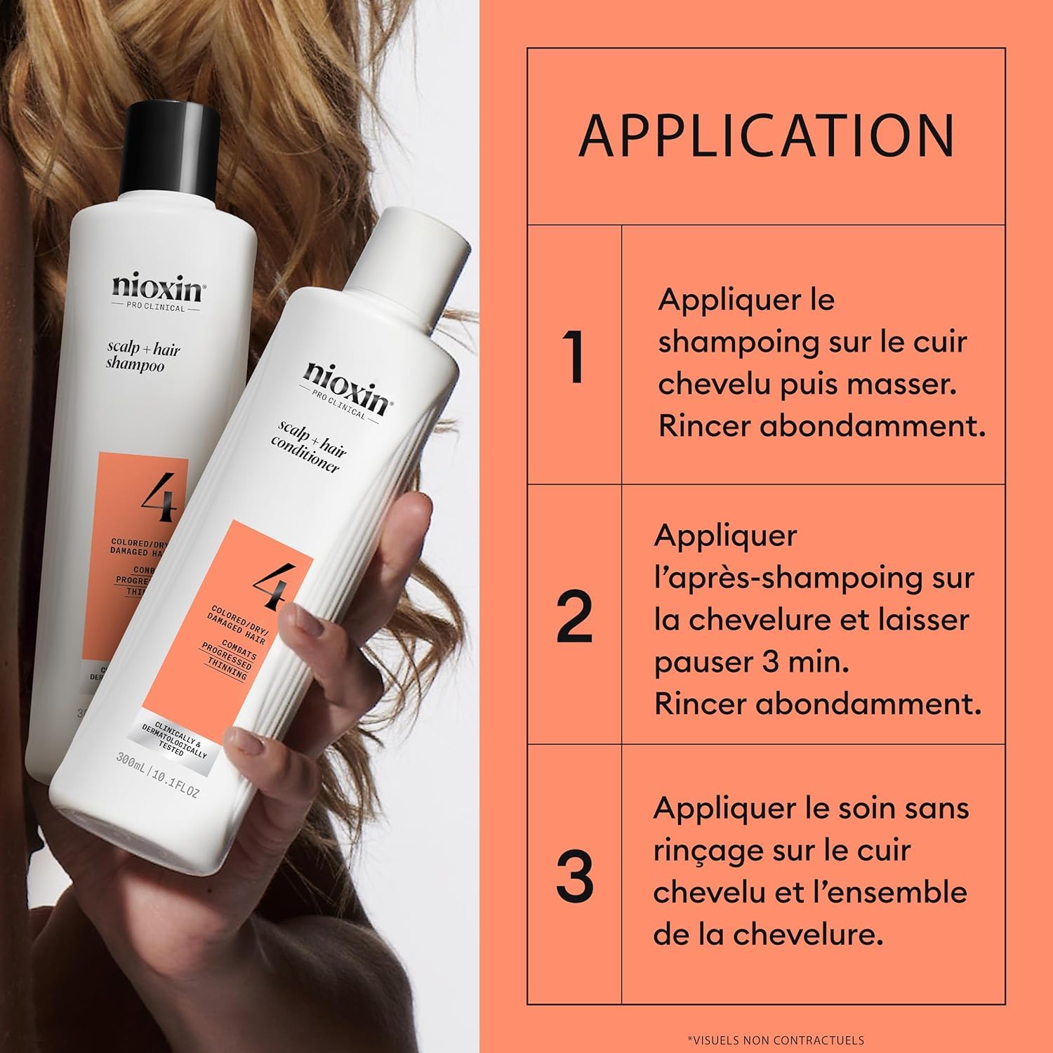 Nioxin - Kit de soins SYSTEM 4 - Shampoing & après-shampoing (150ml), soin sans rinçage (40ml) + masque fortifiant (150ml)