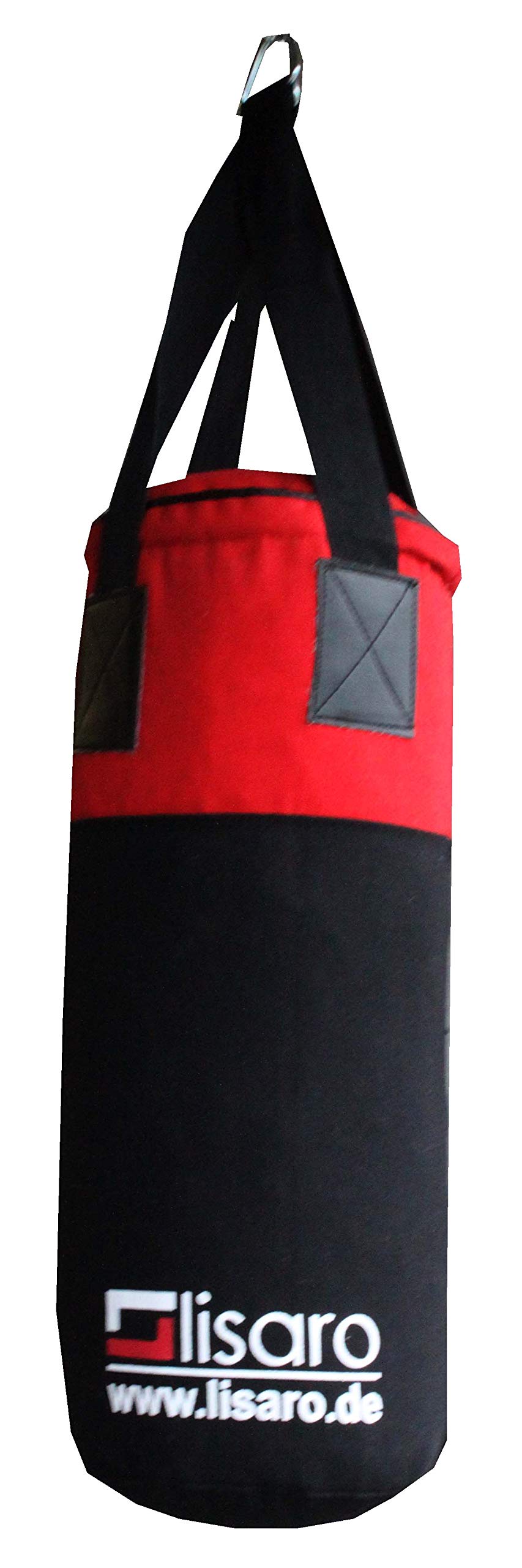 Lisaro Młodzież/dzieci worek bokserski ok. 9_kg worek bokserski ok. 60 x 25 cm, kolor czarno-czerwony