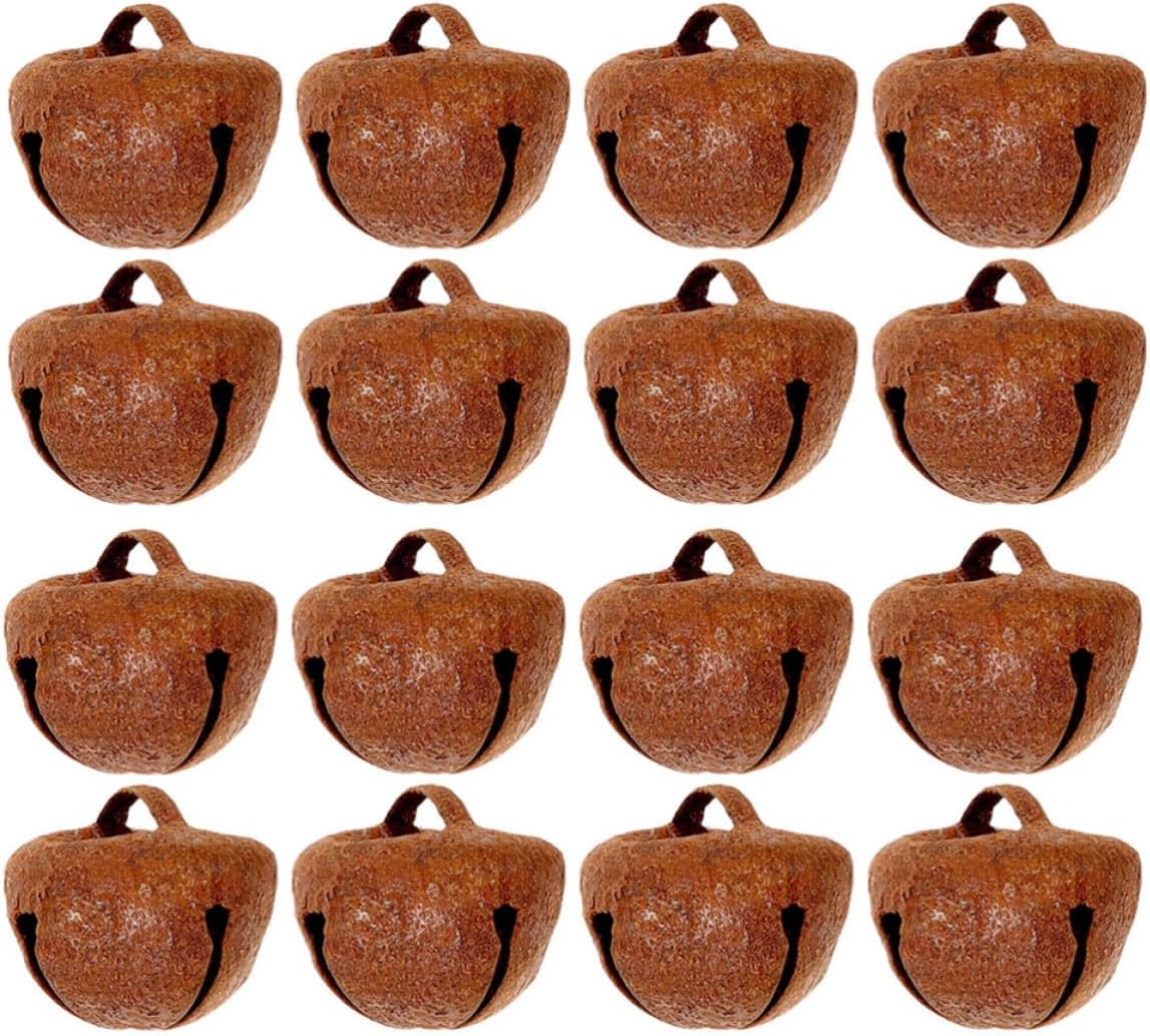 Garneck 50 Pcs Vintage Christmas Jingle Bells Rustic Iron Craft Bell with Aged Appearance and Detailed Workmanship, Multifunctional Pendant for Holiday Season DIY Craft Decoration