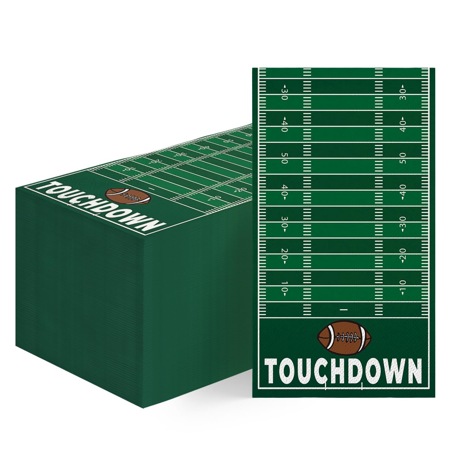 Horaldaily 100 Christmas Disposable Paper Decorative Guest Napkins, Football Touchdown and Game Day Themed for Party Lunch Dinner Kitchen Bathroom