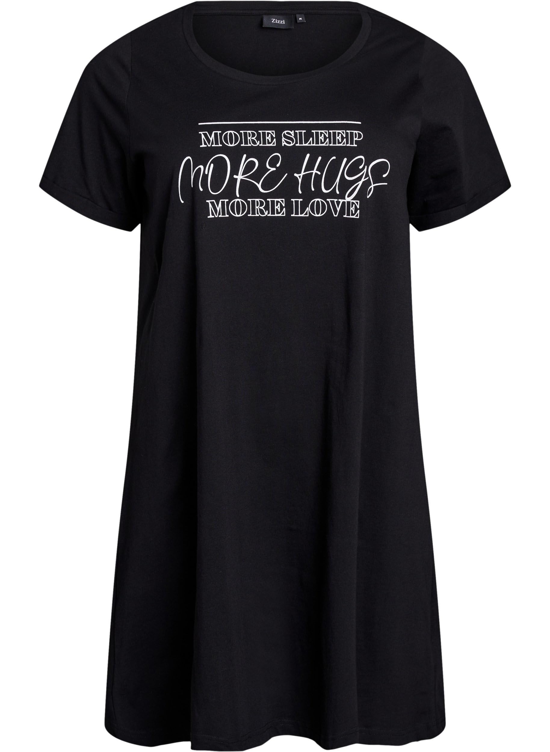 Zizzi Chemise de nuit en coton à manches courtes pour femme Taille 42-60