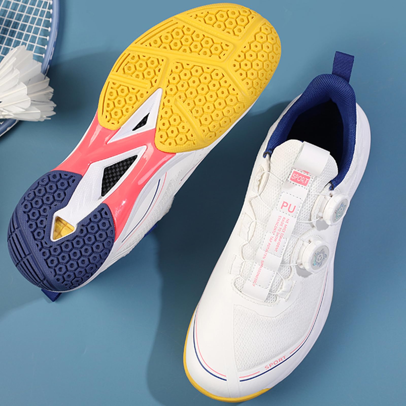 Zapatillas de bádminton/tenis de mesa con tecnología sin costuras, diseño unisex ligero, placa de carbono TPU y suela MD antideslizante, versátil