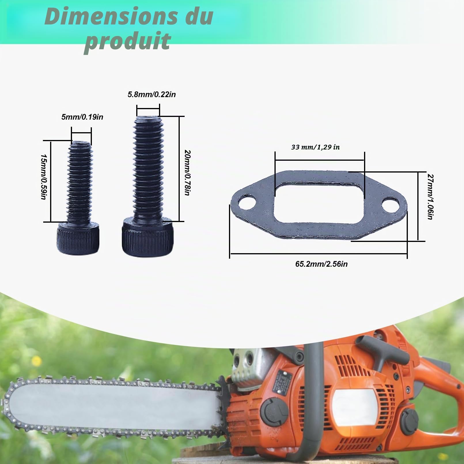 ADEFOL Kit de Pot Échappement pour Husqvarna 371 372XP 385 390XP 70cc Série | Silent Bloc Echappement avec Support Joint Plaque de Refroidissement Boulon Pièces Accessoire de Tronçonneuse 503765301