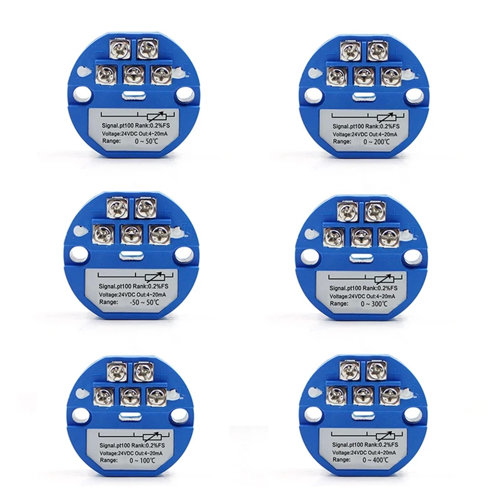 COKYIS Convertidor de Resistencia térmica PT100 a 4-20mA 0-600 Celsius Entrada 4-20mA Salida transmisor de Temperatura montado en la Cabeza(-50-100degree 4-20MA)