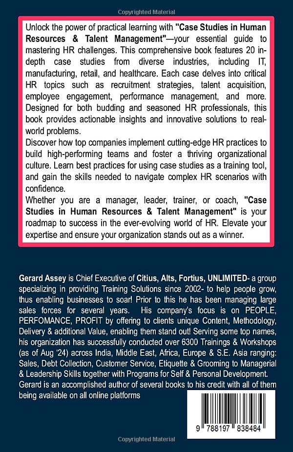 Case Studies in Human Resources & Talent Management: #HumanResourcesCaseStudies #TalentManagementStrategies #RecruitmentTechniques #EmployeeEngagementSolutions #HRLeadershipGuide #Practical HR2