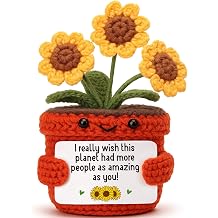 Appreciation Gifts for Women Men, You are Amazing Crochet Sunflower, Handmade Potted Flower Decor, Inspirational Thank You Gifts for Friends Coworkers Teacher, Birthday