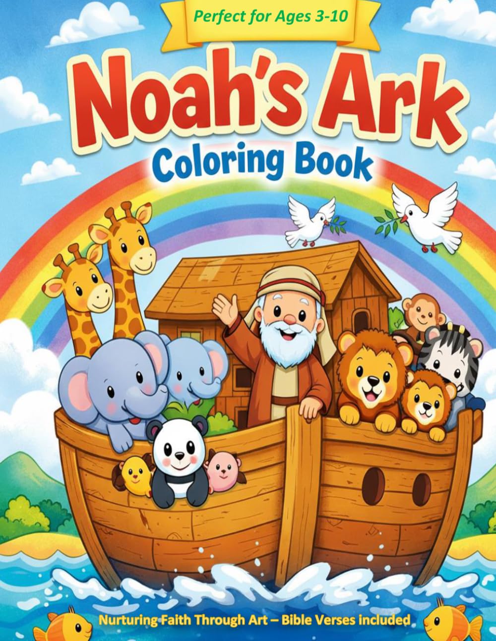 Noah's Ark Coloring Book: A Bible Story Coloring and Activity Book with Scripture and fun Learning pages