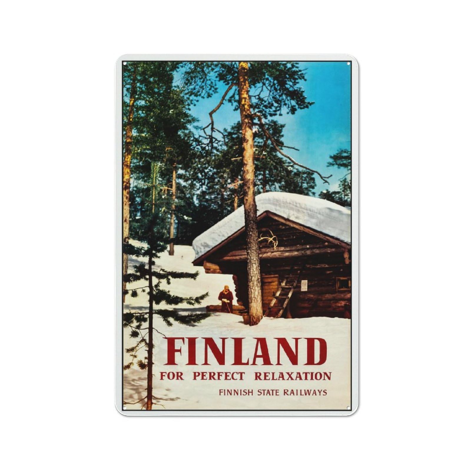 Classic Finland Travel Metal Wall Plaque 30x20cm, Nostalgic Wall Art for Living Room, Hallway, Kitchen Or Cafe