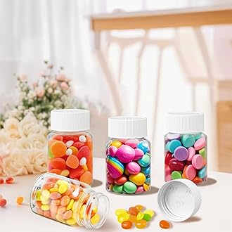 Lamoutor 18Pcs Clear Pill Bottle Plastic Medicine Bottle Empty Reagent Chemical Containers with Caps for Liquid Solid Powder Medicine 40ML