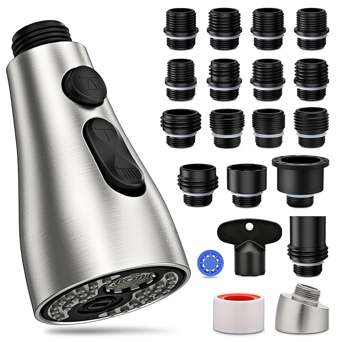 厨房水龙头喷头替换件 3种模式设计 可兼容Moen、Delta、Kohler水龙头