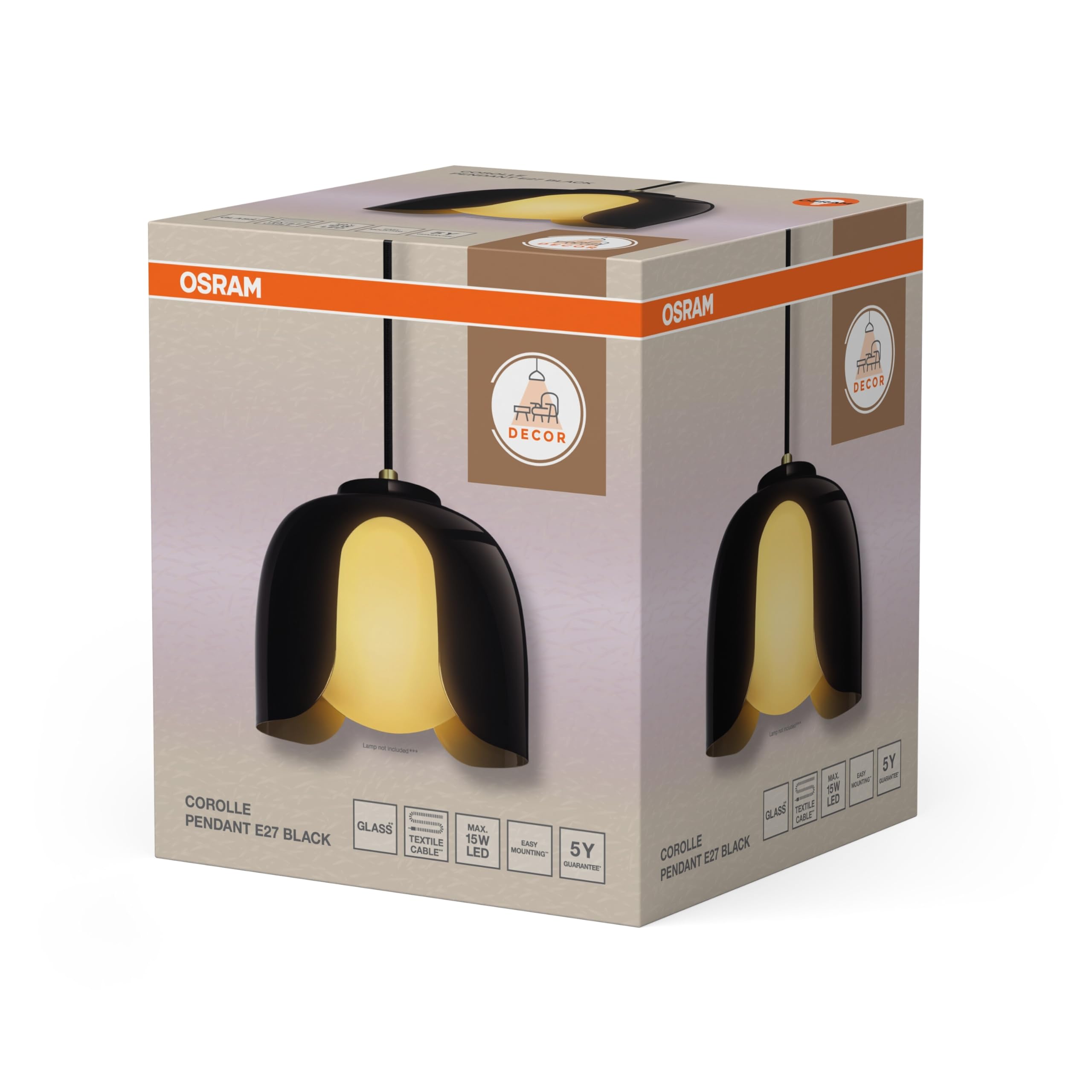 Osram Decor Corolle Pendant E27 Black