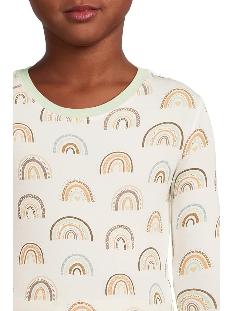 White Kickee Pants Print Long Sleeve Pajama Set (Toddler/Little Kid/Big Kid)