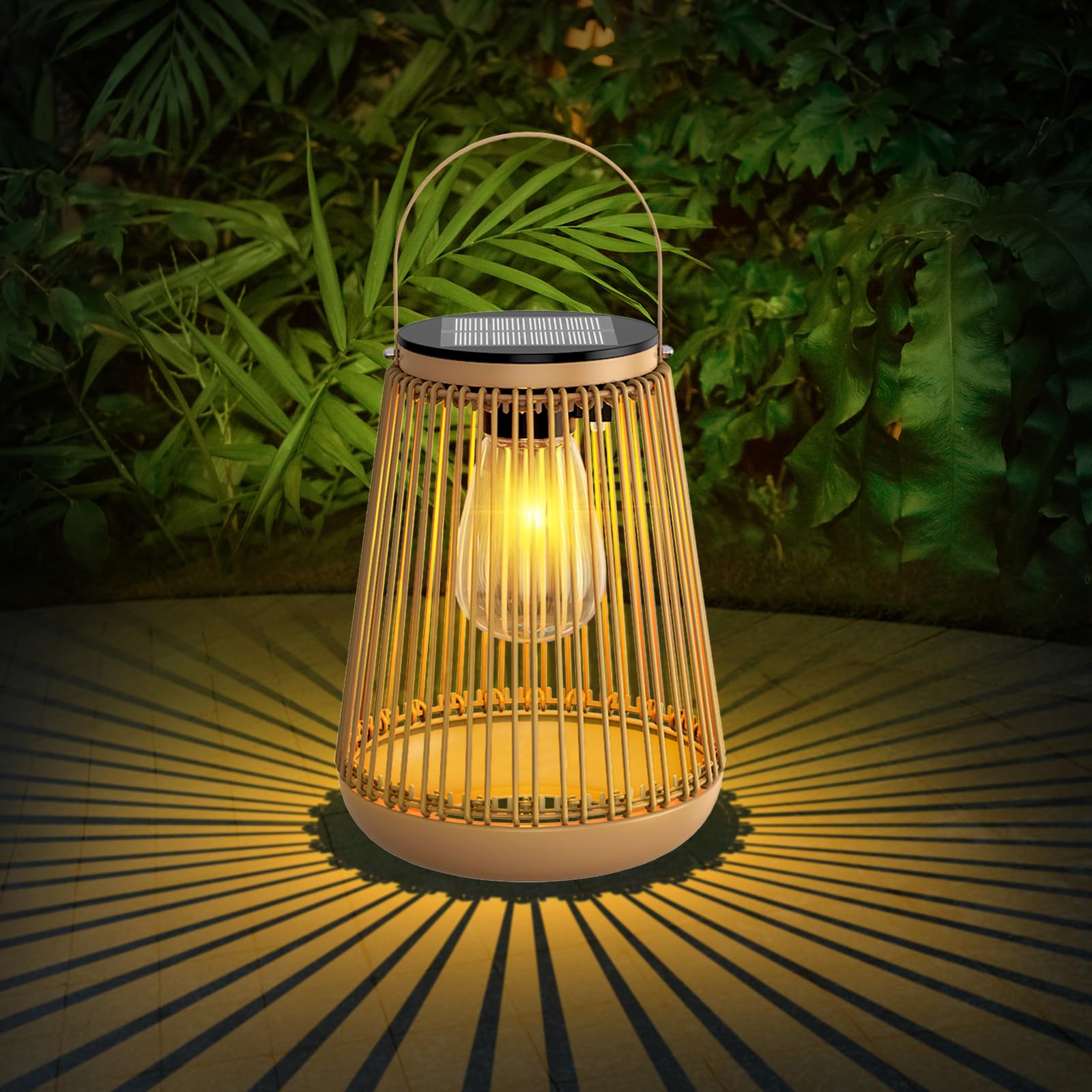 KagoLing Solar Lights Outdoor Garden, Garden Lights Metal Hanging Solar Lantern Waterproof Ornaments Outdoor