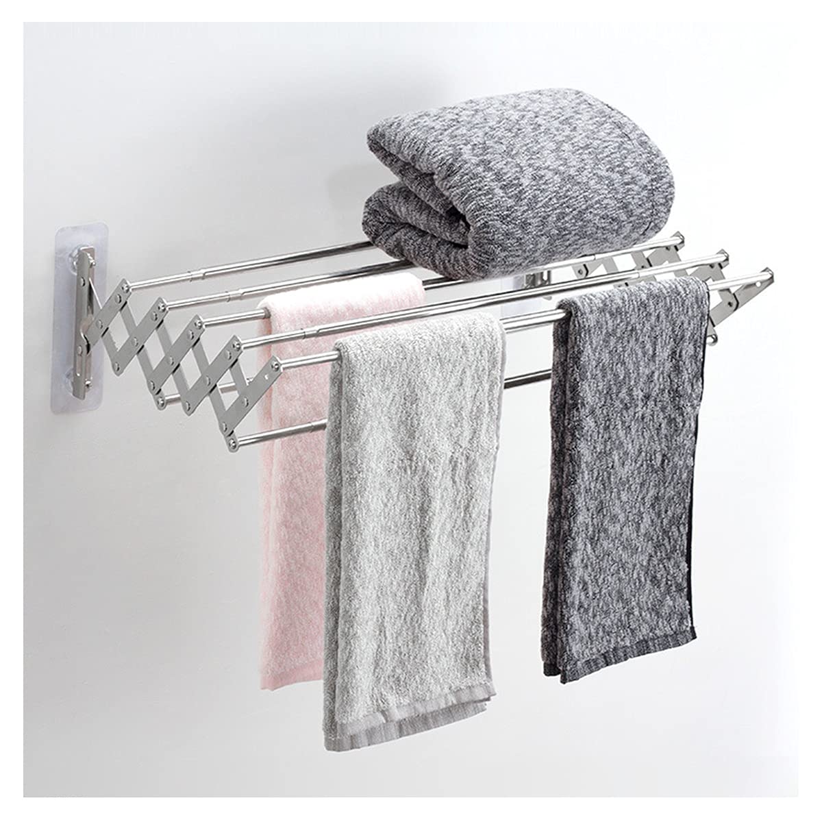 Porte-serviettes mural rétractable pour optimiser le rangement de douche