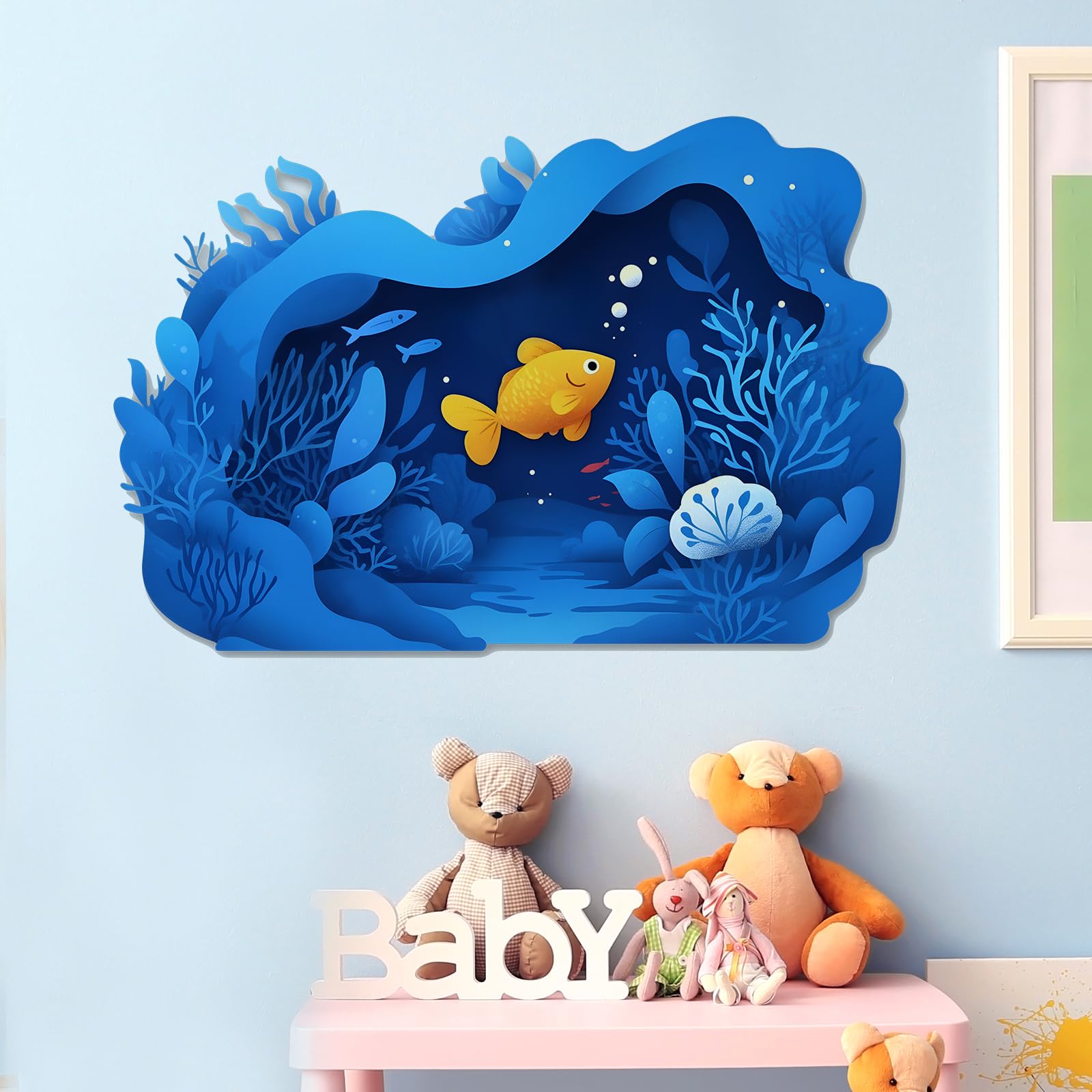 3D Vinyl Wall Stickers Ocean Theme Underwater Cave Wall Decals ...