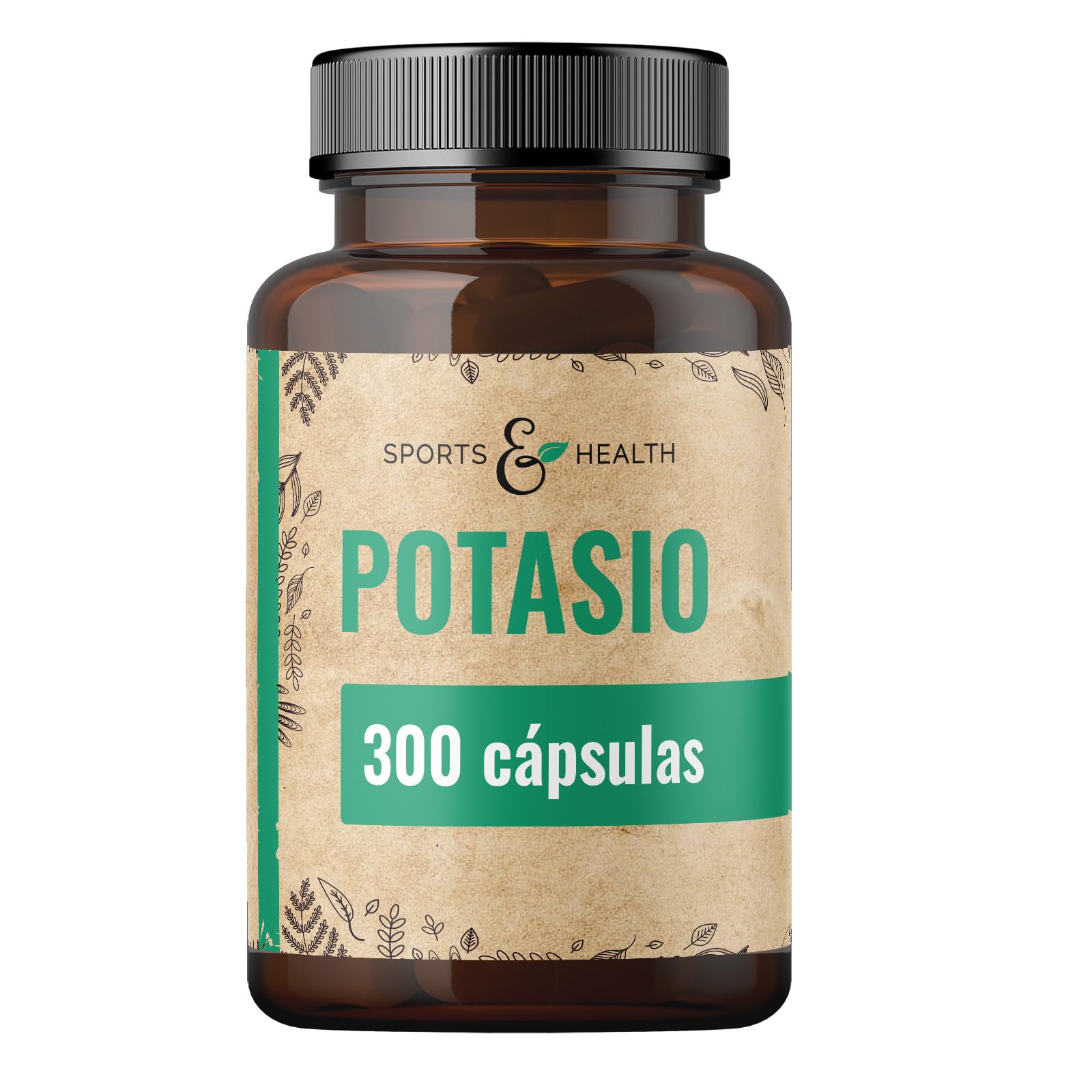 Potasio capsulas de Alta Dosis - 300 Cápsulas - Vegano - 616,5 mg de Citrato de Potasio por Dosis Diaria, Potassium Citrate