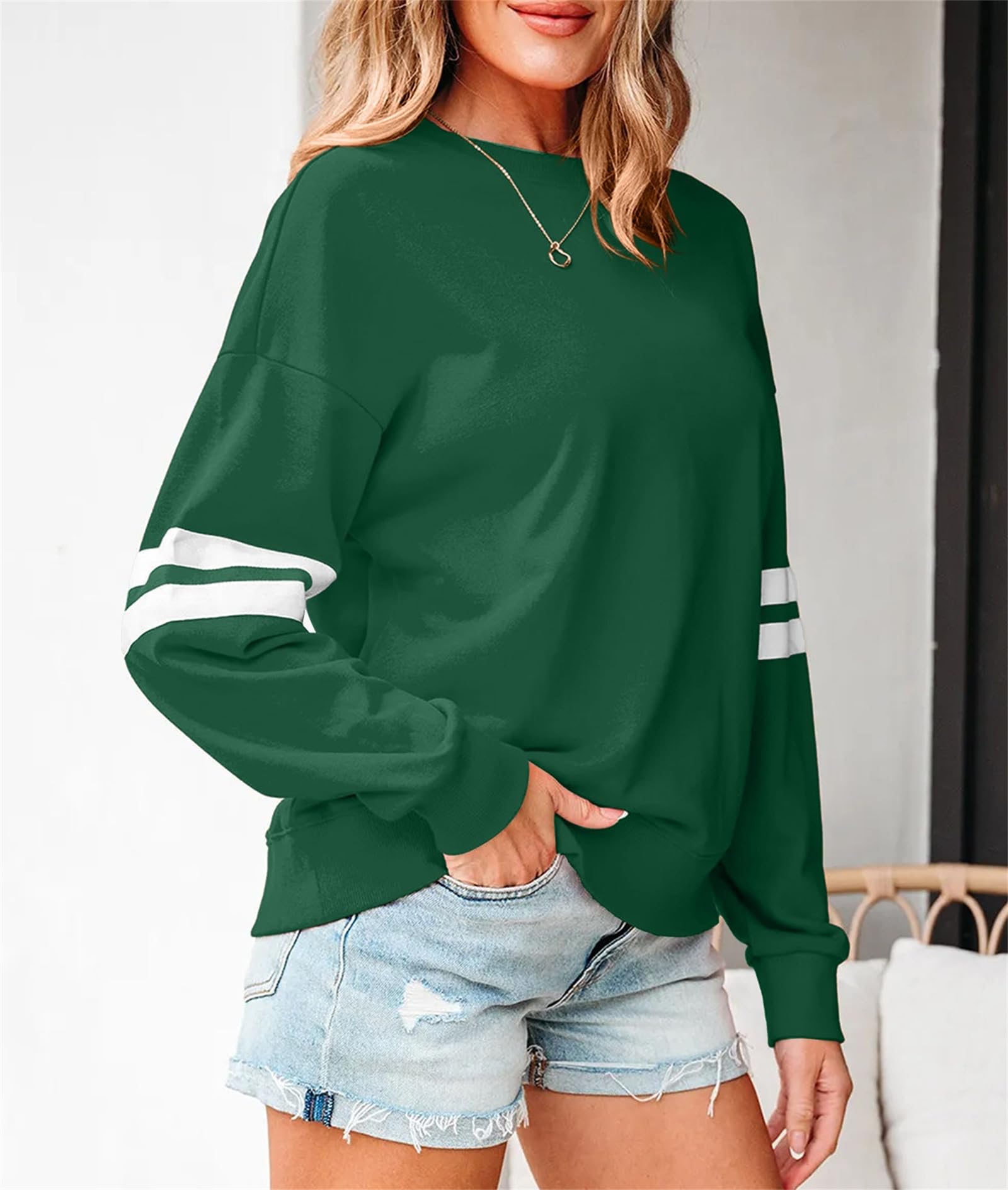 Damska bluza w paski z odkrytymi ramionami oversize modny sweter