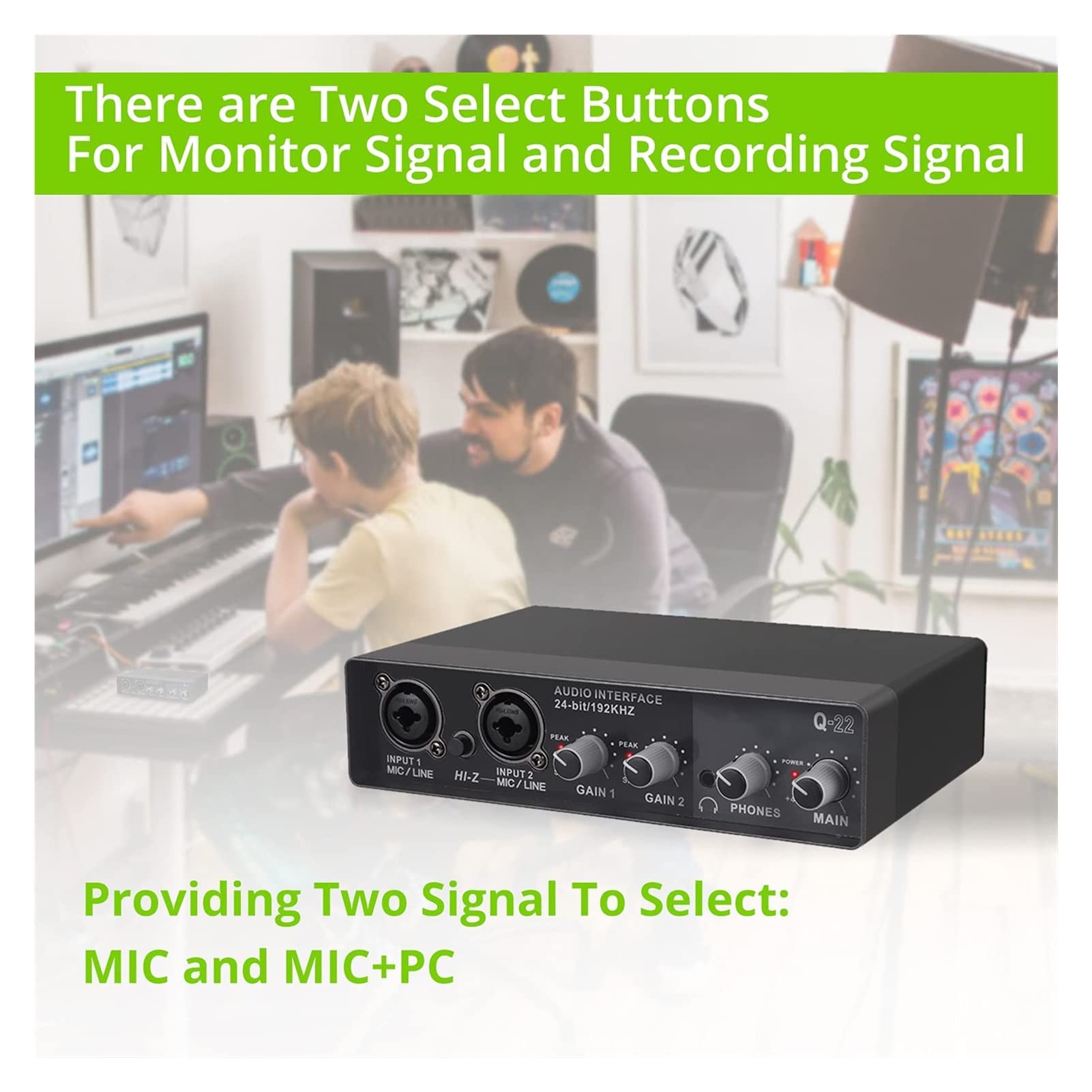 Mezclador De MúSica, Tarjeta de sonido de interfaz de audio con guitarra eléctrica de mezclador de sonido monitor for grabación de estudio en vivo micrófono fantasma potencia Mezclador De Sonidos Para