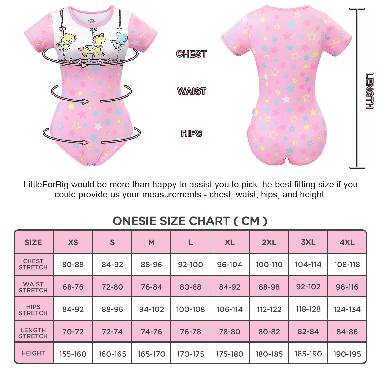 LittleForBig Jedwabiste śpioszki Onesie Piżama Bodysuit - Mały cyrk Kombinezon Body