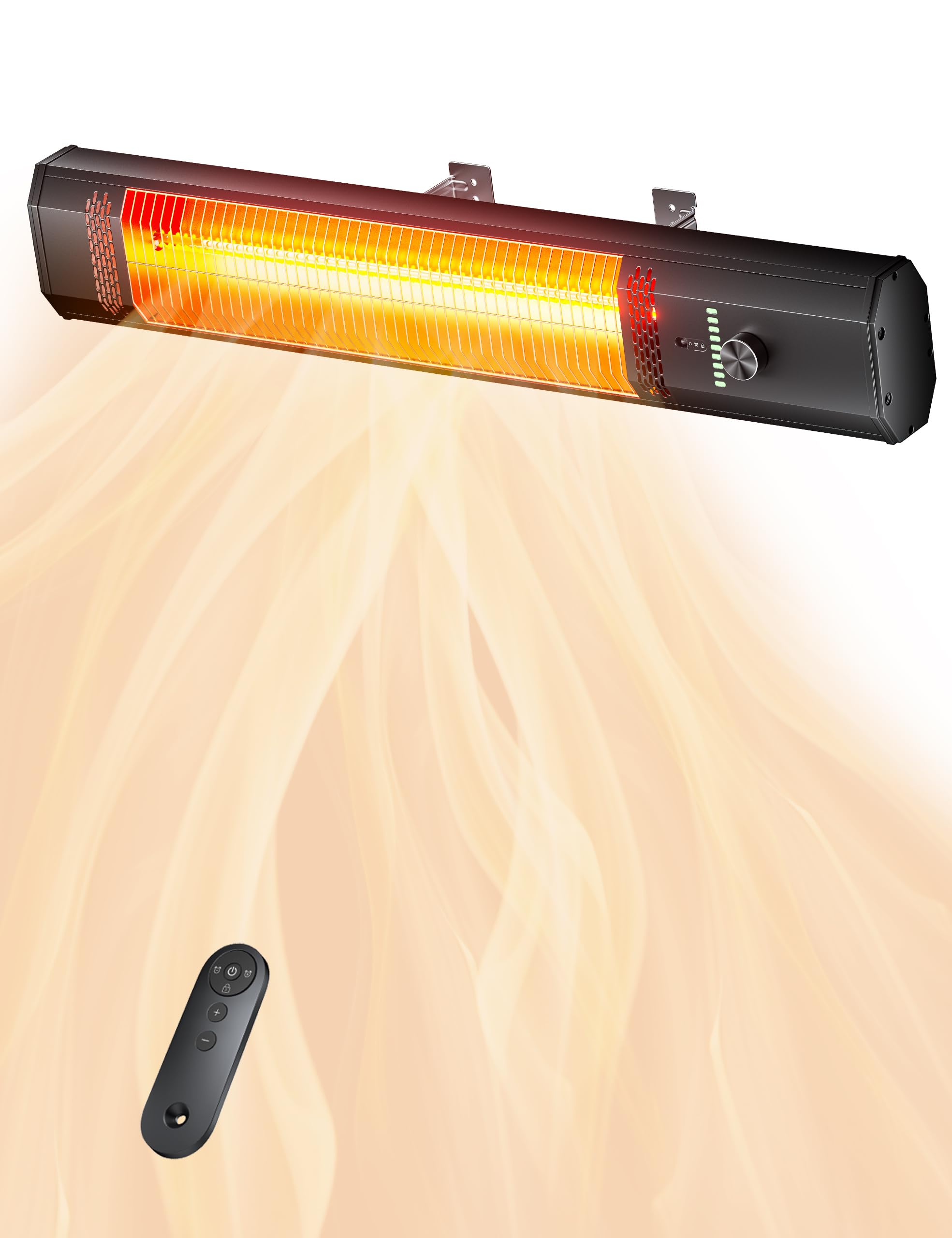 Photo 1 of ***MISSING PARTS***
Missing remote
Patio Heater for Outdoor Use, 34" Electric Overhead Heaters, 1500W, Wall Mount Infrared Heater, 9 Levels Heating with Remote, 9H Timers, IPX5 Waterproof, Garage, Restaurant Backyard, Black