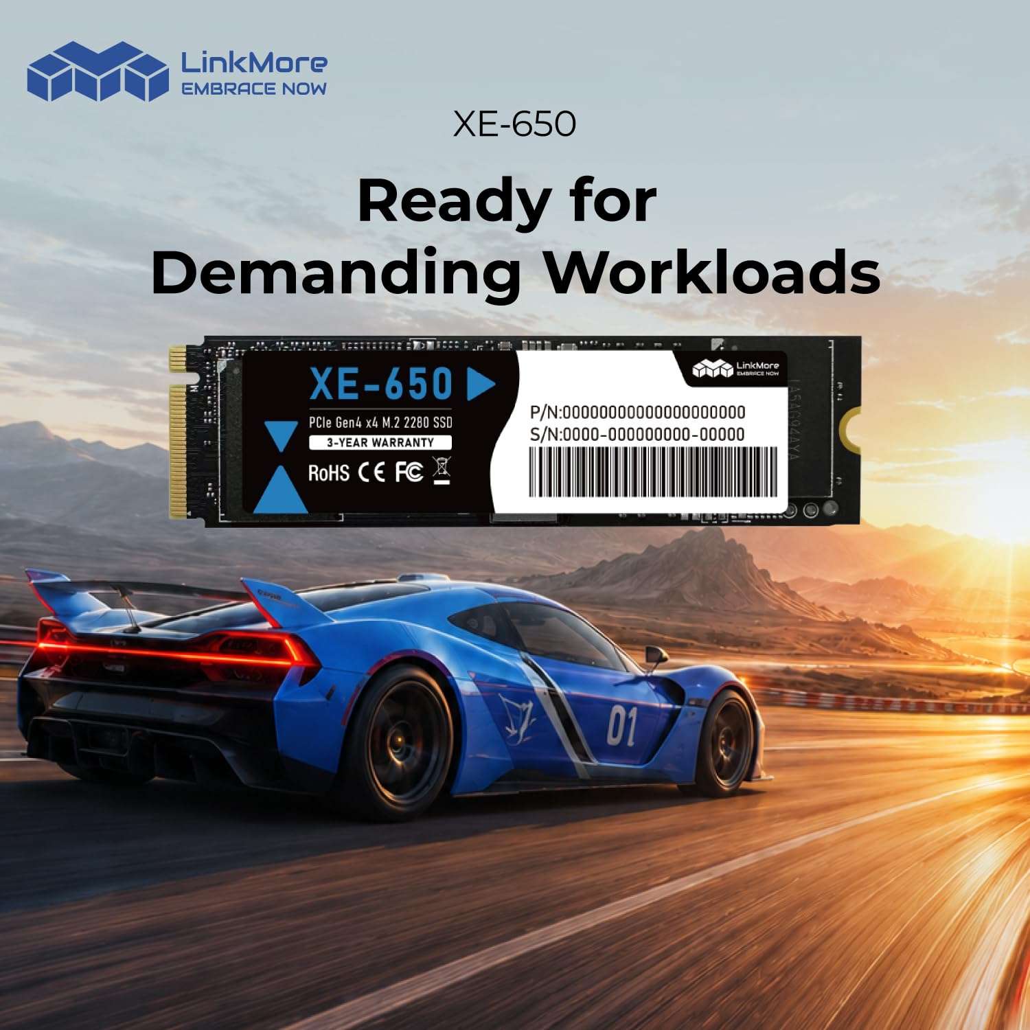 Amazon | LinkMore XE-650 PCIe 4.0 NVMe SSD 2TB M.2 2280 内蔵型