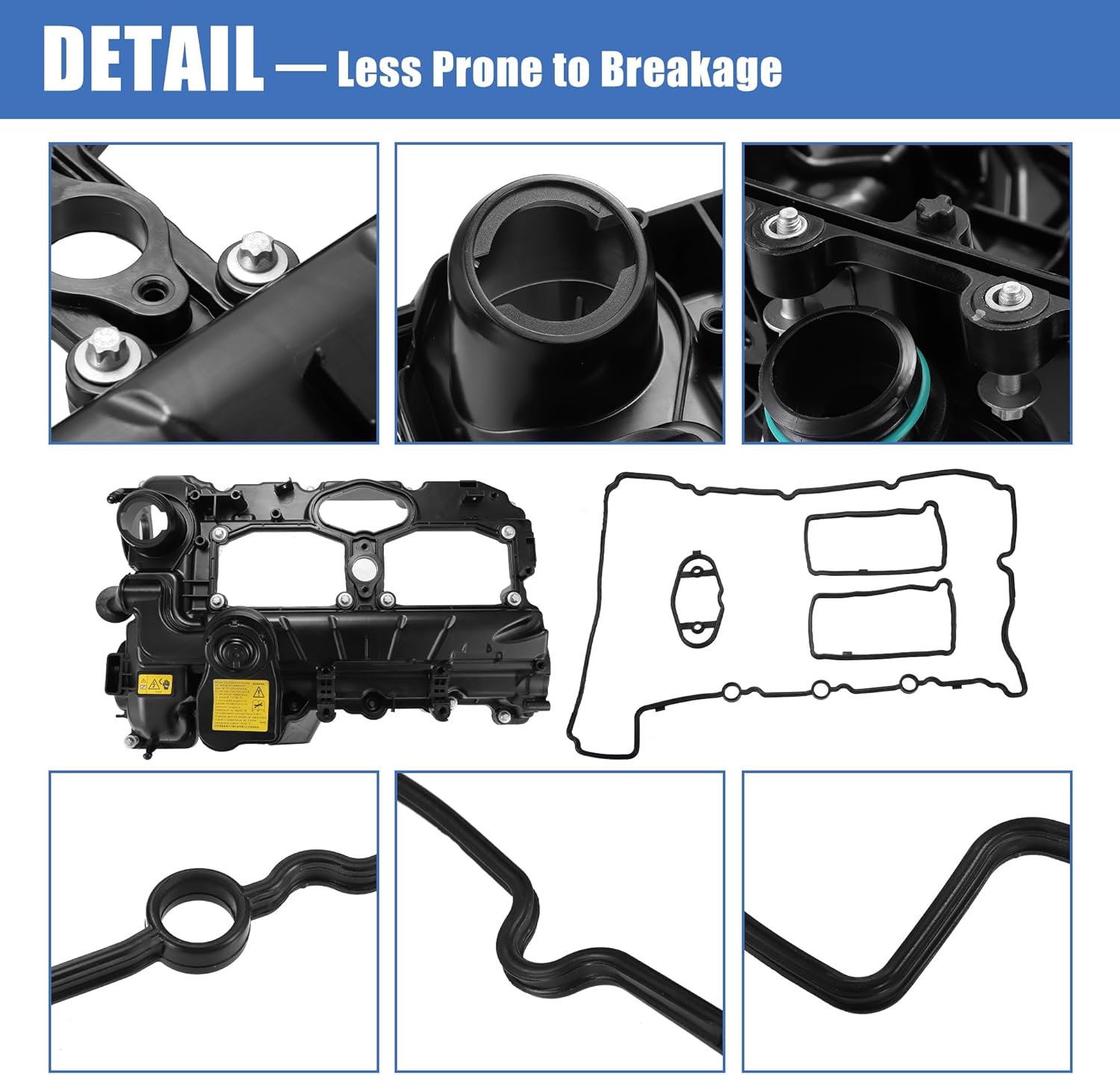 X AUTOHAUX Camshaft Engine Valve Cover Kit with Gasket Bolts and Oil Cap NO.11127588412 for BMW 328i 528i 2012-2016