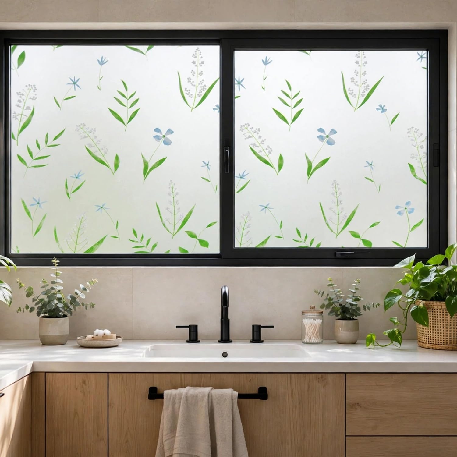 Frosted Jasmine Window Film - Privacy & UV Protection -3 Frosted Jasmine Window Film - Privacy & UV Protection -3