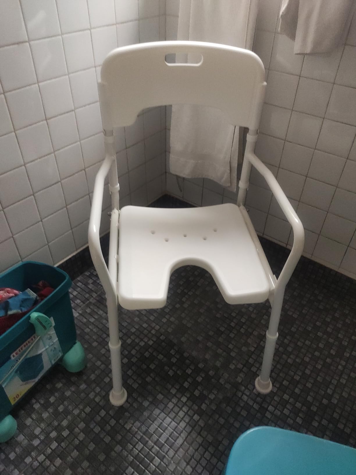 NRS Healthcare Shower Chair Height Adjustable with Back & Arms
