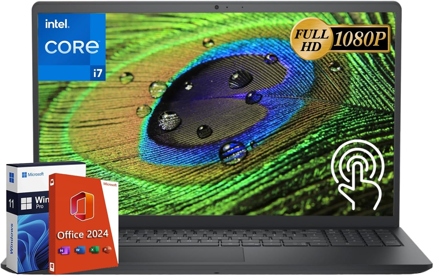 Dell Inspiron 15 3530 Touchscreen Laptop, Microsoft Office 2024 Lifetime, 15.6" Anti Glare FHD Display, Intel 13th Gen i7-1355U, 64 GB RAM, 1 TB SSD, Wi-Fi 6, FHD Webcam, Windows 11 Pro