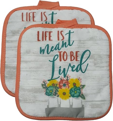 Miniatura 2 de Juego de 4 agarraderas decorativas con estampado de la naturaleza, para cocinar y hornear, 7 x 7 pulgadas + abrelatas de aluminio