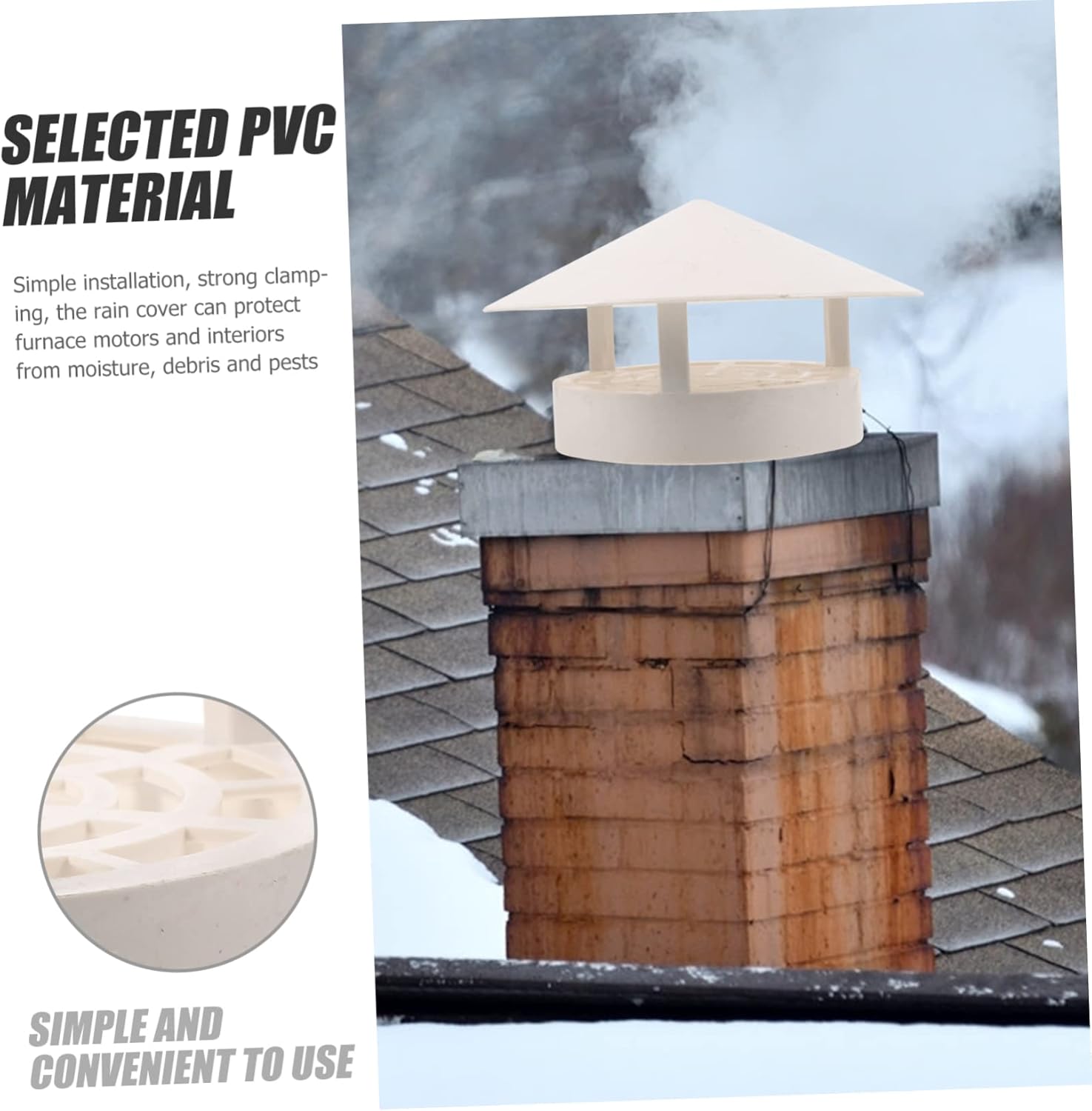 Garneck Rain Cap Vent Cover Chimney Cap for Exhaust Vents Easy to Install Outdoor from Rain and Debris